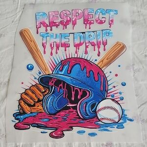 Baseball Drip Ready To Press Heat Transfer